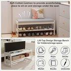 AQIMUELE Small Shoe Rack Bench, 2 Tiers Shoe Bench