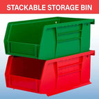 Akro-Mils 30220 AkroBins Plastic Storage Bins, Space-Saving Stackable Bins
