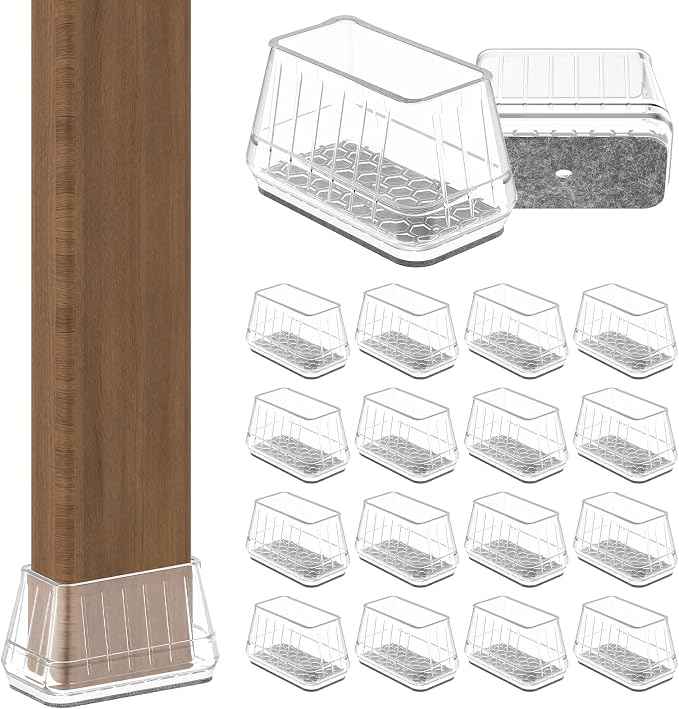 24PCS Rectangular Chair Leg Floor Protectors
