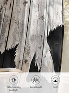 Sheer Curtains 96 Inches Long, Farmhouse Country Rustic Wooden Grain Privacy - Image 6