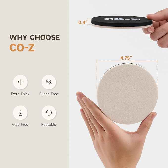 CO-Z 8pcs Felt Furniture Sliders