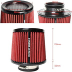 Universal 3" 76mm High-Flow Air Filter, Reusable Cone Cold Air Intake, High - Image 2