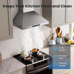 Wall Mount 36 Inch Range Hood 900 CFM, Ductless/Ducted Convertible Kitchen Hood - Image 3