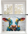 Sheer Curtains 54 Inch Length, Rustic Cow Semi Sheer Curtains Light Filtering by Unknown