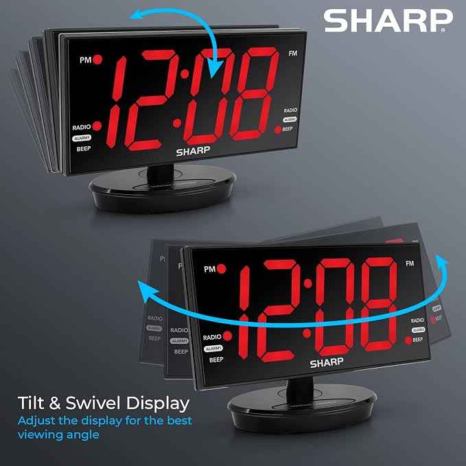Sharp Digital Alarm Clock, 8.9" Extra Large LED Clock