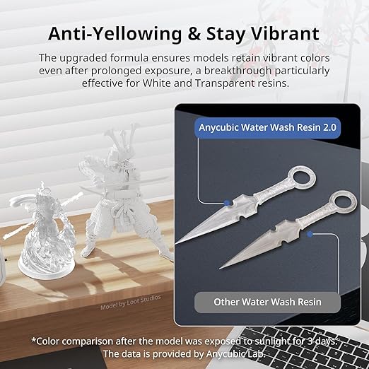 ANYCUBIC Water Washable 3D Printer Resin 2.0 Bundle, 405nm High Precision 3D - Image 5
