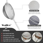 Walfos Large Fine Mesh Strainer 9.35" & 7.8", Stainless Steel Mesh Sieve - Image 8