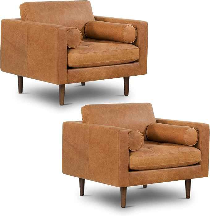 Poly & BARK Napa Leather Accent Chairs 42" – Set of 2