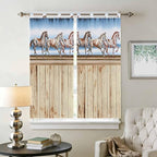 Western Horse Bedroom Curtains 72 Inch Length, Window Curtains Tab Top - Image 2