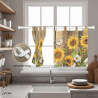 Farmhouse Sunflowers Kitchen Curtains 36 Inch Length, Small Window Curtains Tab - Image 5