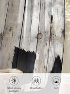 Sheer Curtains 63 Inch Length, Rustic Counrty Vintage Wood Grain Privacy Voile - Image 6