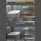 Bathroom Mirror with 3 Colour LED Lights, Wall Mounted Bathroom Vanity Mirror - Image 2