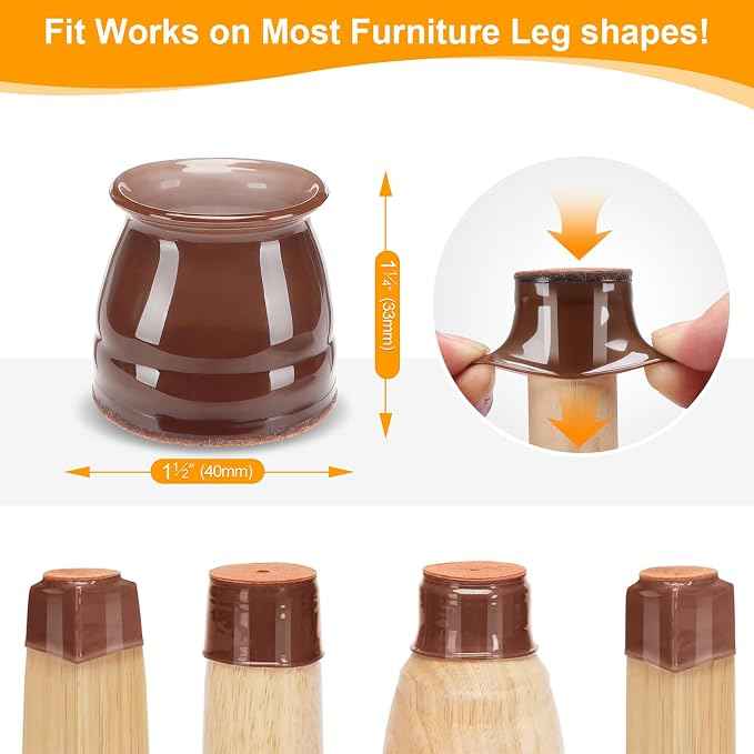 CHUNZEXI 32 Pack Chair Leg Floor Protectors