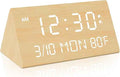 Kogonee Wooden Digital Alarm Clock, 0-100% Dimmer, 2 Alarm Settings,