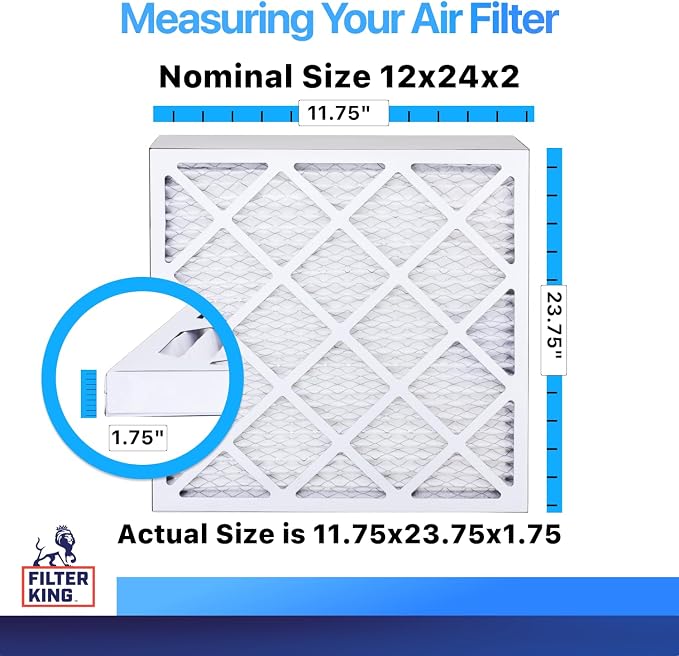 Best 12x24x2 Air Filters | 12 Pack | MERV 8 HVAC Pleated AC Furnace Filters - Image 2