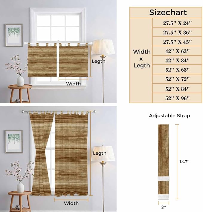 Vintage Western Bedroom Curtains 72 Inch Length, Window Curtains Tab Top - Image 8