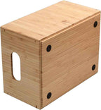 Bamboo Storage Box with Open Front Stackable Bin Organizer to use in kitchen
