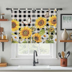 Sunflowers Bedroom Curtains 63 Inch Length, Window Curtains Tab Top - Image 3