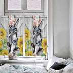 Farmhouse Tier Curtains 45 Inches Long, Watercolor Sunflowers Animals Printed - Image 5