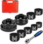 BLACKROBOT 10-Piece 3/8” Drive Oil Filter Socket Wrench Set, Metric Low Profile by BLACKROBOT
