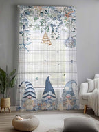 Sheer Curtains 108 Inches Long, Coastal Eucalyptus Leaf Semi Sheer Curtains - Image 2