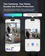 WYZE Wireless Duo Cam Video Doorbell, Battery Powered, 2K Full HD Video