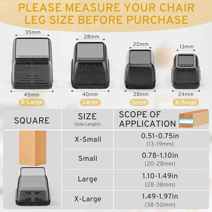 24PCS Extra Small Chair Leg Floor Protectors, Furniture Sliders, Chair Leg
