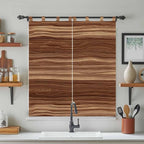 Brown Western Bathroom Curtains 63 Inch Length, Window Curtains Tab Top - Image 3