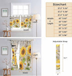 Farm Flowers Bathroom Curtains 63 Inch Length, Window Curtains Tab Top - Image 8