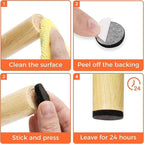 Felt Furniture Pads 120 PCS, Non Slip Self Adhesive Felt Pads Chair Leg Floor