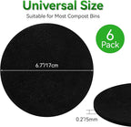 6 Pack Charcoal Filters for Compost Bucket, 6.7 Inch Compost Filters for - Image 2