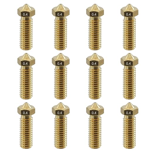 12Pcs Volcano Nozzles 0.4mm, Vyper Nozzles M6 Thread Hotend Extruder Volcano by TIEXYE