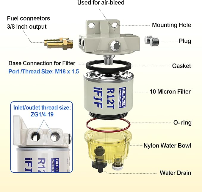 iFJF R12T Fuel Water Separator Marine Assembly - Image 7
