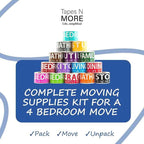 750 Moving Labels for 4 Bedroom Home — Color-Coded Room Stickers & Fragile