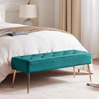 DUHOME Modern Velvet Bench Ottoman, Upholstered Bedroom Benches Footrest Stool