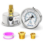 MEANLIN MEASURE 0~15Psi Dry Low Pressure Gauge Stainless Steel 1/4" NPT 2" FACE by MEANLINMEASURE