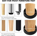 1.5" x 1.5" Rubber Furniture Pads Non Slips