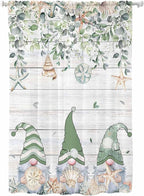 Sheer Curtains 63 Inch Length, Coastal Eucalyptus Leaf Semi Sheer Curtains by Unknown