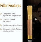 Reusable Washable Cigarette Filter Tips Mouthpiece Handcrafted Solid Wood Metal - Image 5