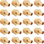 20 PCS EFIELD Pex Barb Crimp Brass Fittings 1/2 inch x 1/2 inch NPT Male Adapter by EFIELDPEXTUBING