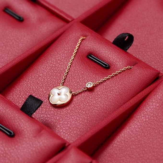Oirlv Gorgeous Red Leather 24 Grid Jewelry Tray