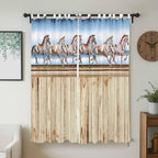 Western Horse Living Room Curtains 84 Inch Length, Window Curtains Tab Top - Image 2