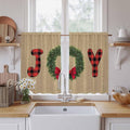Red Green Christmas Kitchen Curtains 54 Inch Long 2 Panel Set, Rod Pocket by Unknown