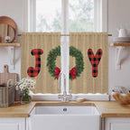Red Green Christmas Kitchen Curtains 54 Inch Long 2 Panel Set, Rod Pocket by Unknown