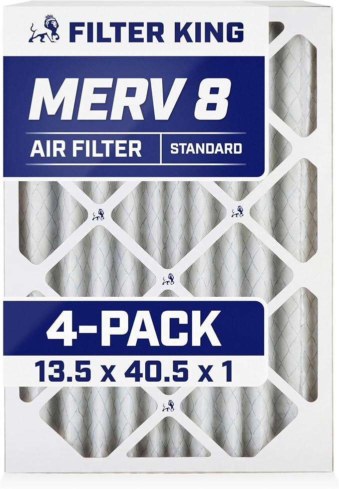 Filter King 13.5x40.5x1 Air Filter | 4-PACK | MERV 8 HVAC Pleated A/C Furnace by FilterKing