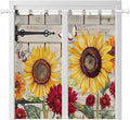Red Yellow Sunflowers Bedroom Curtains 72 Inch Length, Window Curtains Tab Top by Unknown