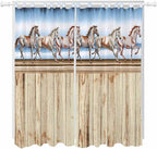 Western Horse Living Room Curtains 84 Inch Length, Window Curtains Tab Top by Unknown