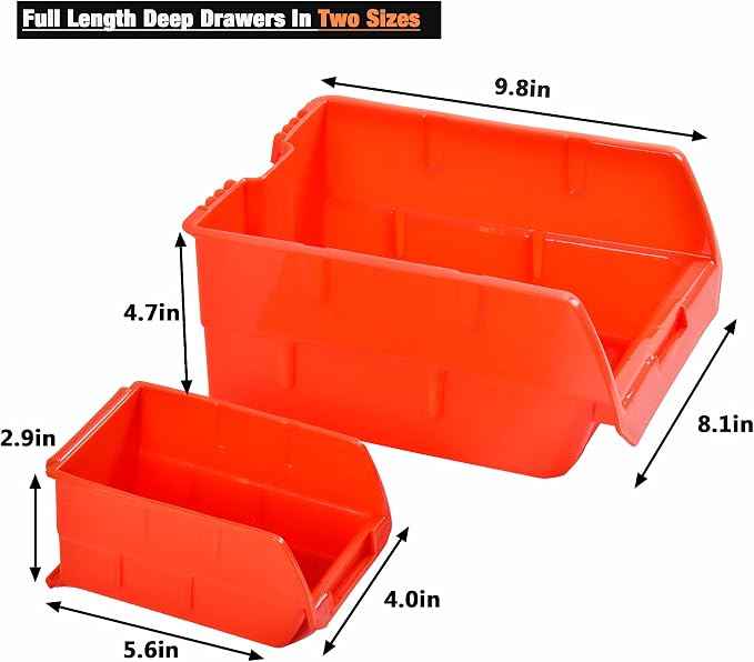 Wallmaster Wall Mounted Storage Bins, Wall Storage Bins Parts Rack 10 Bins&3