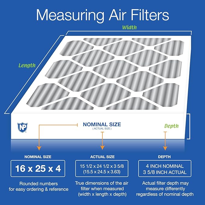Nordic Pure 16x25x4 Pleated Air Filter MERV 12 Plus Carbon 6 Pack - Image 2