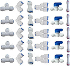 Lemoy 1/4" OD Quick Connect Push In to Connect Water Tube Fitting by Liimevvon